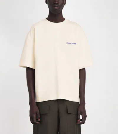 Aboutblank About:blank Cotton Logo Oversized T-shirt In Ivory