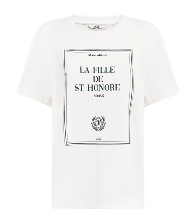 Maje Oversized T-shirt With Print In White