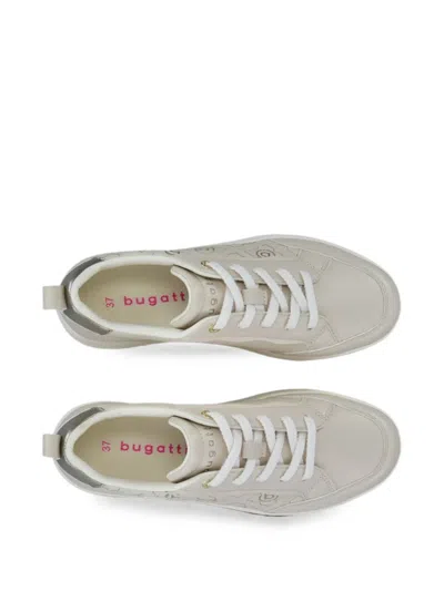 Bugatti Monogram-embossed Metallic-effect Sneakers In Neutral