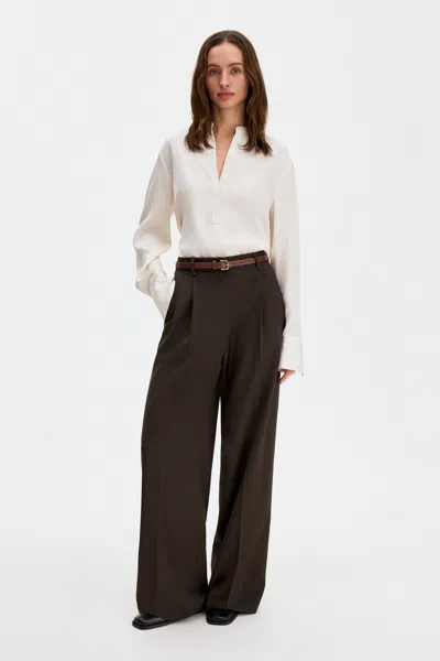 Filippa K Half Placket Collar Blouse In White