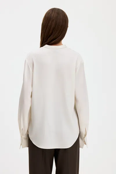 Filippa K Half Placket Collar Blouse In White