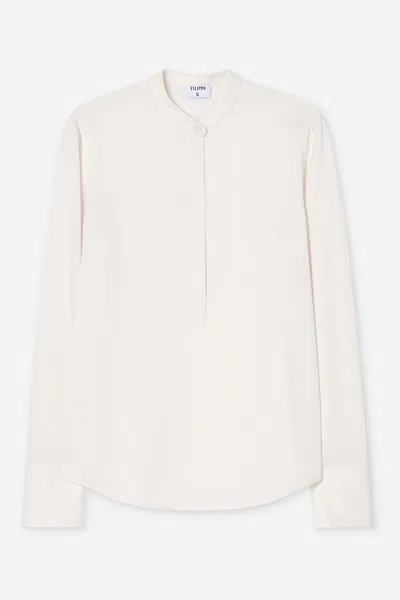 Filippa K Half Placket Collar Blouse In White