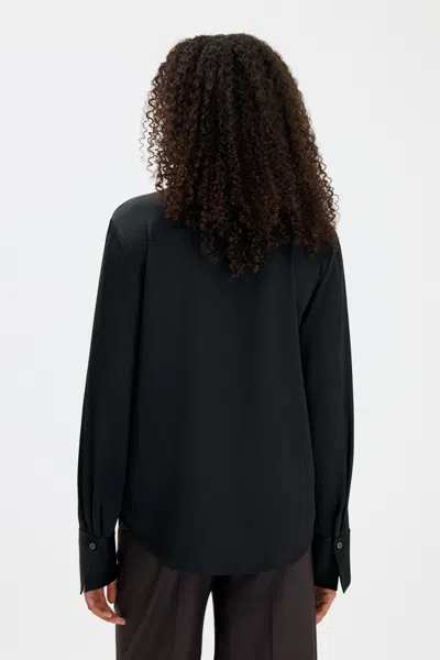 Filippa K Half Placket Collar Blouse In Black