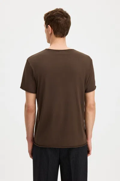 Filippa K Roll Neck Tee In Brown