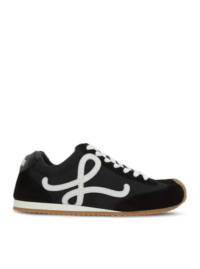 Loewe Ballet Runner 2.0 Mixed Leather Sneakers In Black