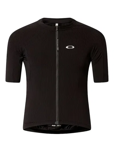Oakley Black Polyester Elastane Silver T-shirt Polo In Blue