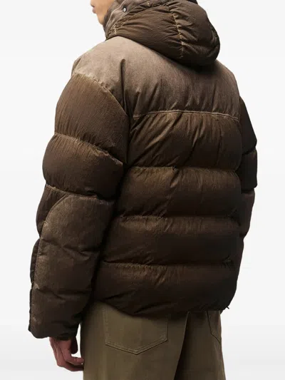 C.p. Company C.p.company Goggle-detail Quilted Medium Jacket In Brown