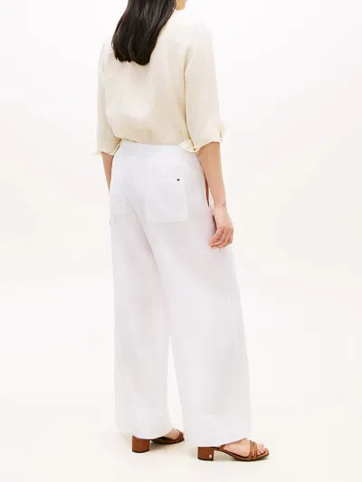 Tommy Hilfiger Pull On Linen Pants In White