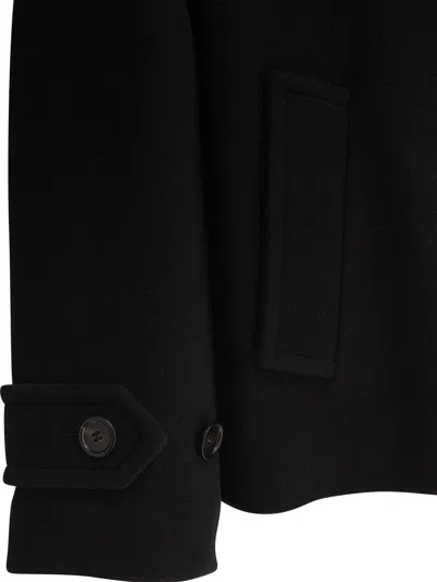 Chloé Women Black Double-breasted Jacket With Notched Wide Revers And Dropped Shoulders In Wool Blen In Animal Print