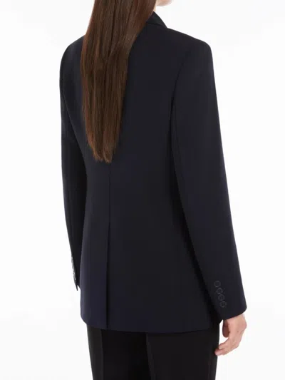 Max Mara Tailored Jacket Linz Notched Lapels Buttons In Blue