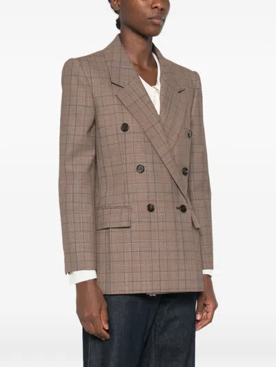 Chloé Double-breasted Checked Jacket In Patterned