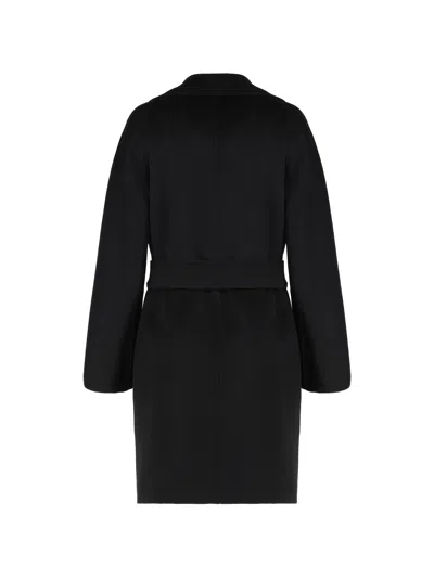 Max Mara Notched-lapel Coat In Black