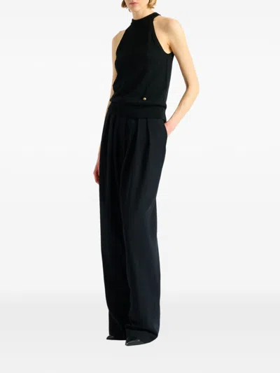 Balmain Wool Top In Black