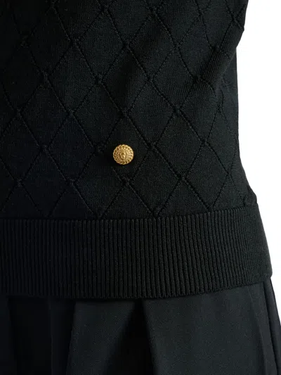 Balmain Wool Top In Black