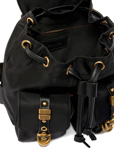 Pinko Nylon Backpack With Gold-colored Metal Details In Black