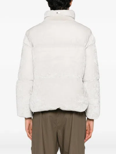 Herno Textured Pattern Boxy Silhouette Down Jacket In White