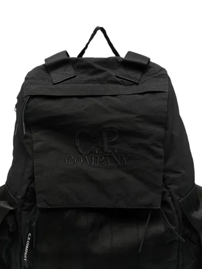 C.p. Company C.p.company Logo-embroidered Backpack In Black