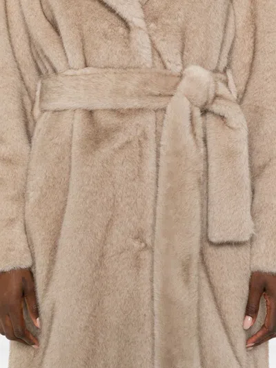 Herno Belted Single-breasted Coat In Brown