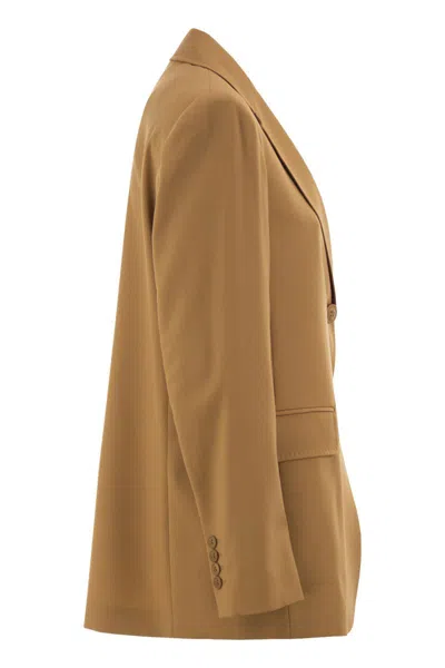 Max Mara Studio Mstassenzi Single-breasted Jacket In Brown