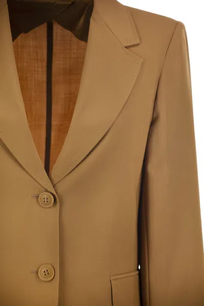 Max Mara Studio Mstassenzi Single-breasted Jacket In Brown