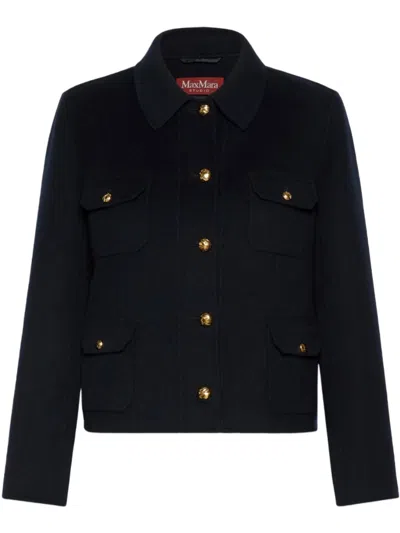 Max Mara Long-sleeved Casual Jacket In Black