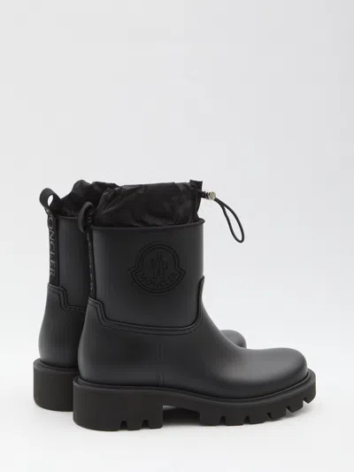 Moncler Kickstream Drawstring Rain Boots In Black