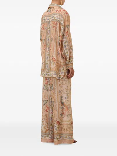 Zimmermann Womens Pink Tapestry Floral Roselight Printed Silk Shirt In Multi
