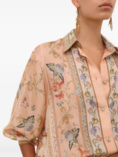 Zimmermann Womens Pink Tapestry Floral Roselight Printed Silk Shirt In Multi