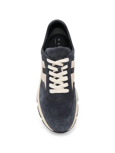 Hogan Hyperlight Leather Sneakers In Blue