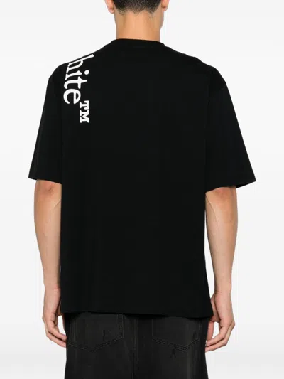 Off-white Off White Vertical Bookish Skate Cotton T-shirt In Black