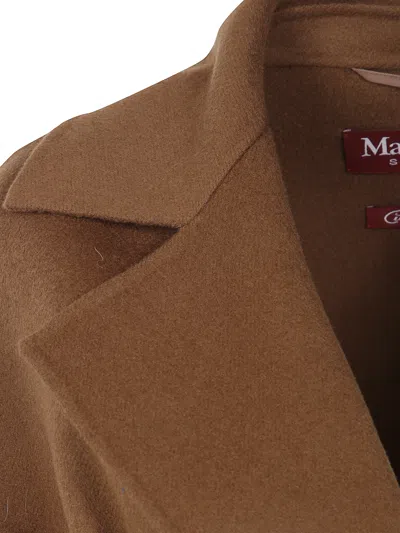 Max Mara Studio "mst Cles" Classic Coat In Brown