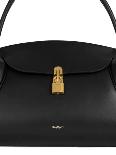 Balmain Classic Handle Bag M In Black