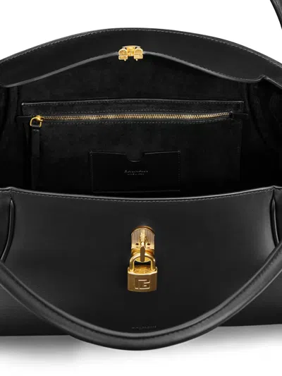 Balmain Classic Handle Bag M In Black