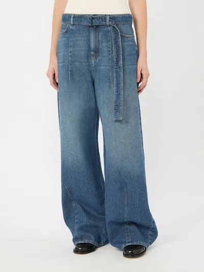Weekend Max Mara Madia Belted Wide-leg Jeans In Blue