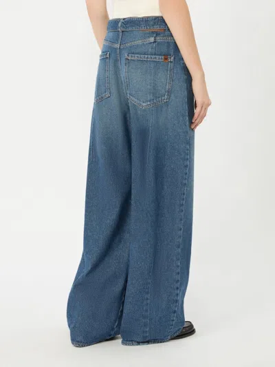 Weekend Max Mara Madia Belted Wide-leg Jeans In Blue