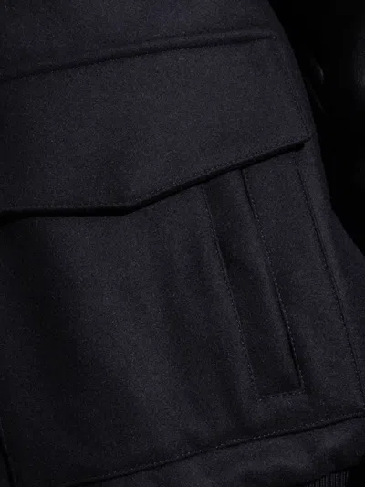 Balmain Shearling-collar Bomber Jacket In Blue