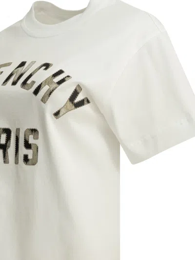 Givenchy " Paris" Crew-neck T-shirt In White