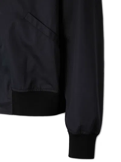 Jil Sander Embroidery Button Bomber Jacket In Black