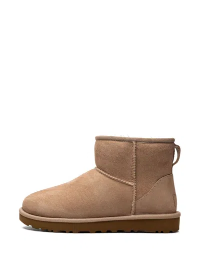 Ugg Classic Mini Ii Suede Boots With Shearling Lining In Brown