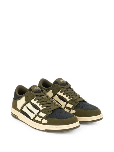 Amiri Panel Sneakers Rubber Sole Low Top In Green