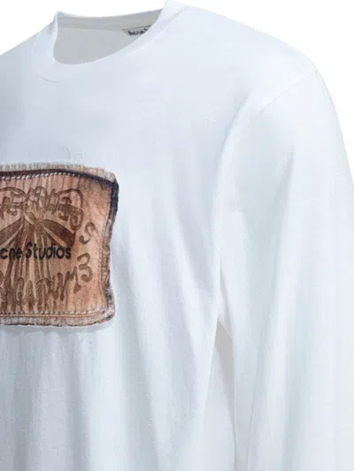 Acne Studios White Cotton T-shirt In Blue