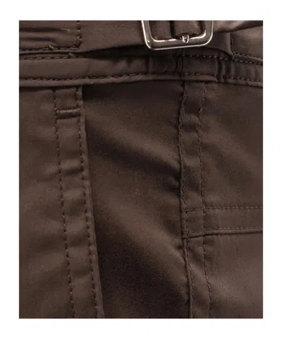 Tom Ford Polyester Flat Front Single Button Swim Shorts In Brown