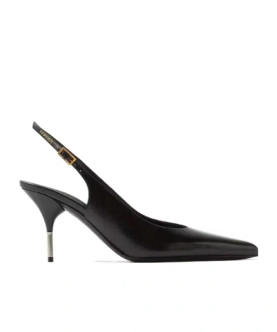 Versace Pointed Slingback Pumps In Black
