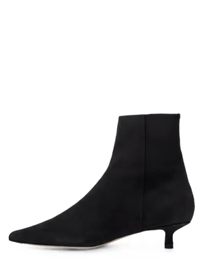 Aeyde Sofie Pointed-toe Suede Ankle Boots In Black