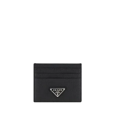 Prada Triangle Logo Leather Cardholder