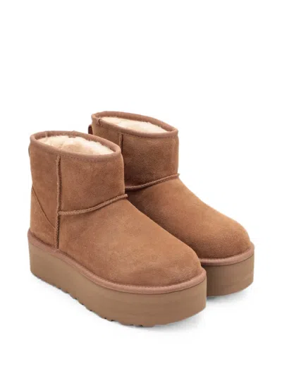 Ugg Platform Ankle Boots In Brown