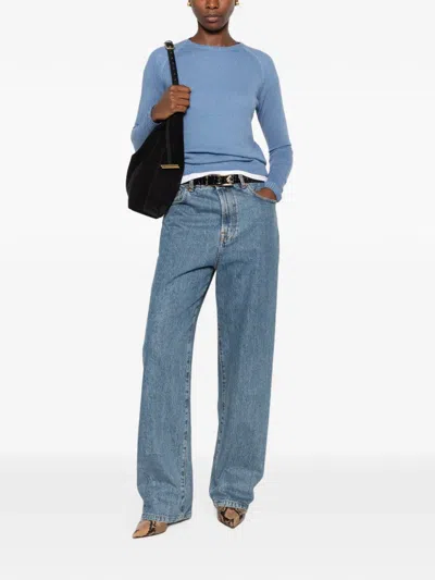 Base Round-neck Sweater In Blue