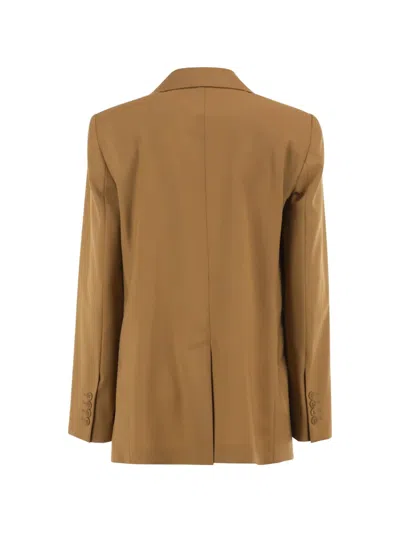 Max Mara Studio Mstassenzi Single-breasted Jacket In Brown