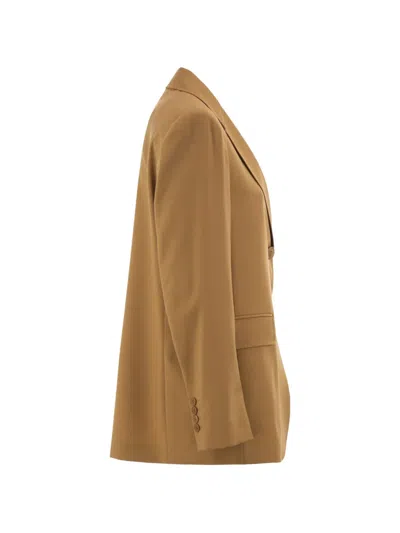 Max Mara Studio Mstassenzi Single-breasted Jacket In Brown