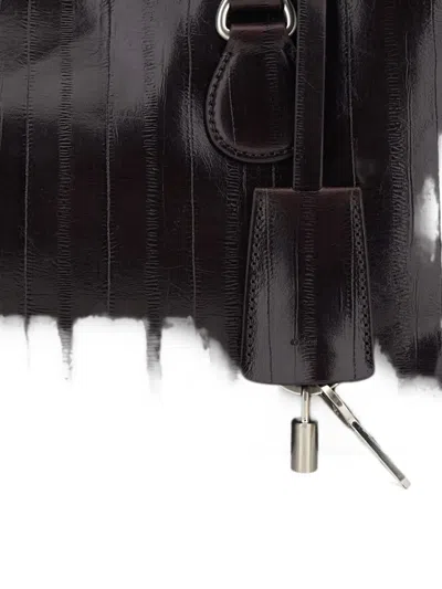 Osoi Shell Brot Lizard-effect Leather Shoulder Bag In Pattern